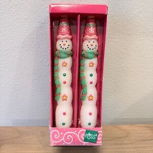 Vintage Russ snowman decorative taper candles- new with box